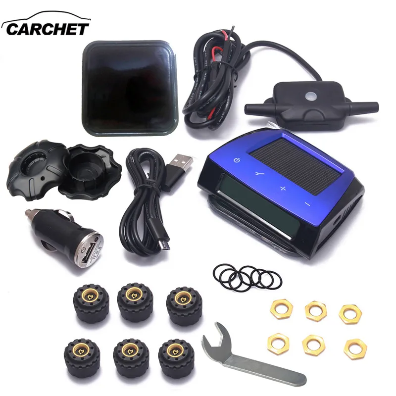 

CARCHET Smart Car TPMS Tyre Pressure Monitoring System Solar Power Digital LCD Display Auto Security Alarm Systems Tyre Pressure