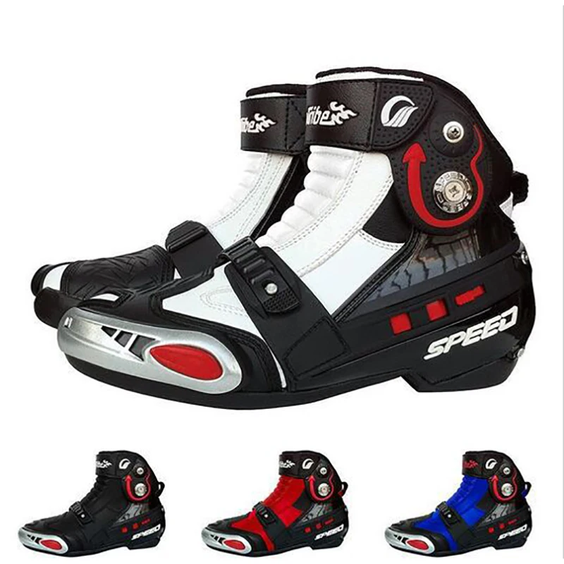 SPEED Motorcycle Boots moto BIKERS boot Racing Men Motocross moto shoes Motorbike Bumper Non