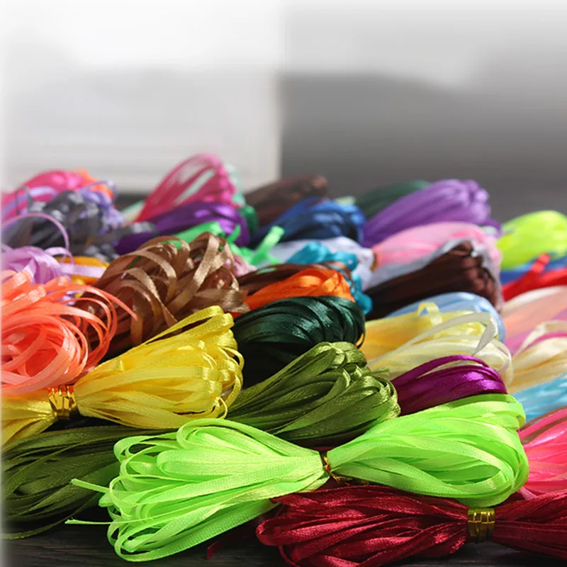 Handmade DIY Color Ribbons Sewing Art Braided Hair Ribbon Wedding Party 