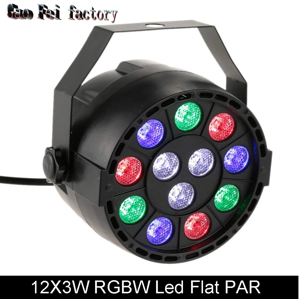 Par Led 12X3W Rgbw Wash Dmx сценическое Освещение Dj вечерние плоские для | Лампы и освещение