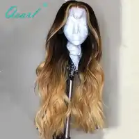 Ombre Colored Human Hair Wig Lace Front Wigs Pre plucked with Baby Hairs Remy Wavy Hair for Women 13x4/13x6 Middle Part Qearl