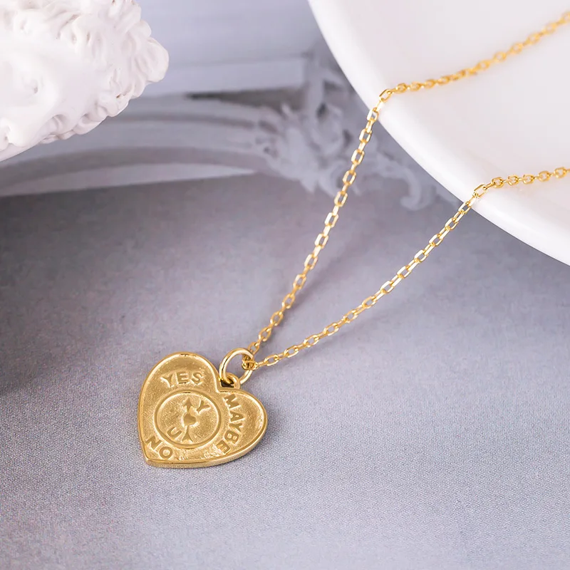 letters heart golden necklace 100% 925 Sterling silver nacklace Jewellery Clavicle chain pendant charms
