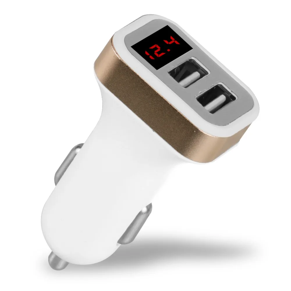 

Dual USB Cigar Lighter Car Intelligent Charger Battery Voltage Monitor LCD Display Universal Mobile Phone Charger DC 12-24V