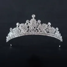Серебряный цвет роскошный Принцесса кристалл лист горный хрусталь Тиара на торжество Свадебные короны и диадемы невесты жемчужные аксессуары для волос