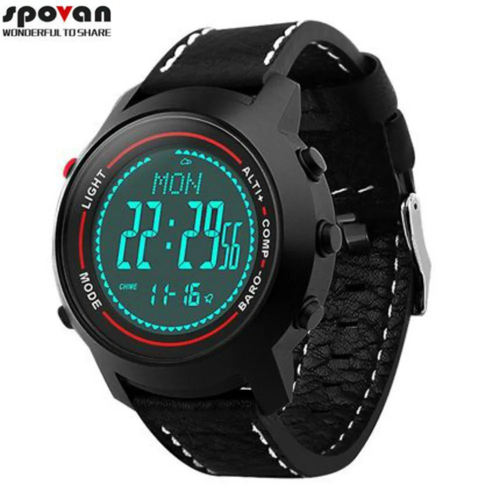 men's digital watch with compass