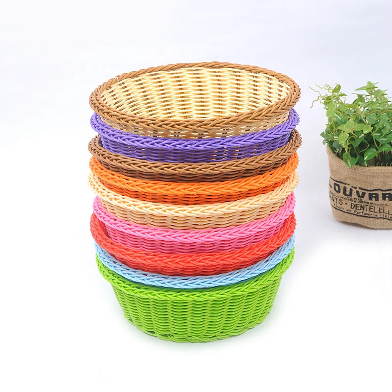 

New simulation willow bamboo woven fruit basket Food bread dish basket storage basket Multi-style optional Support wholesale