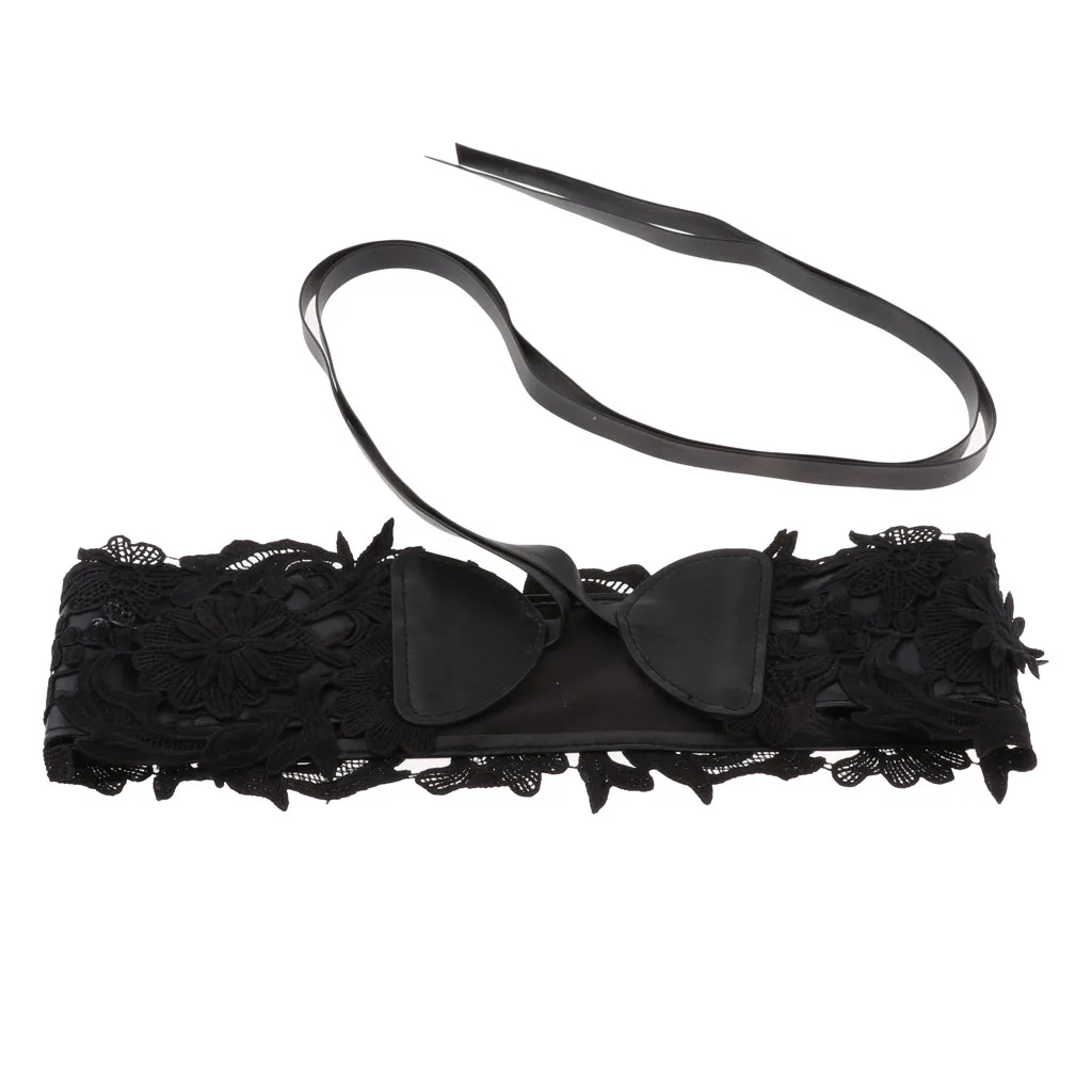 2019 New Black White Wide Corset Lace Belt Female Self Tie Obi Cinch Waistband Belts for Wedding Party Dress Waist Band Decor