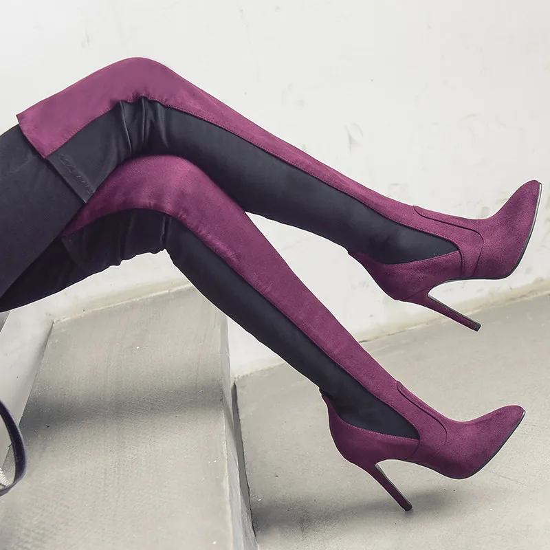 

YMECHIC Ladys Tight High Over The Knee High Thin High Heels Boots Women Sexy Pointed Toe Long Retro Super High Heel Shoes Autumn