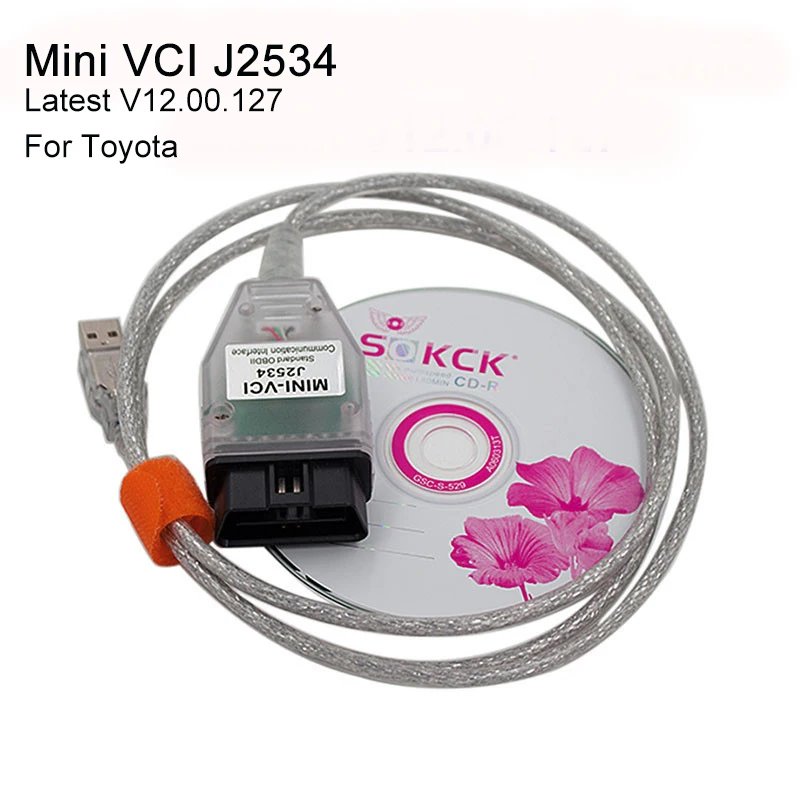 Горячие продаж OBD2 Диагностический кабель для Toyota последние v12.00.127 мини VCI