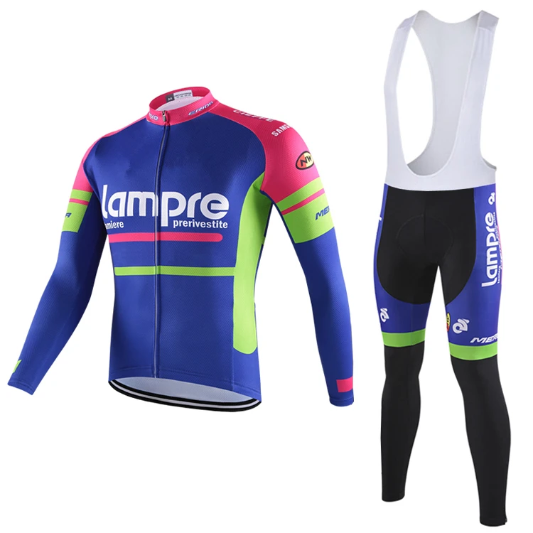 

2018 Pro New Lampre Cycling Jersey Long Sleeve Plus Size Cycling Jersey MTB Cycling Clothing Cycling Set Pro Team Men