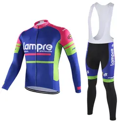 2018 Pro Новый Lampre трикотаж с длинным рукавом плюс размер Велоспорт трикотаж MTB велосипедная одежда Велоспорт комплект Pro Team мужчины
