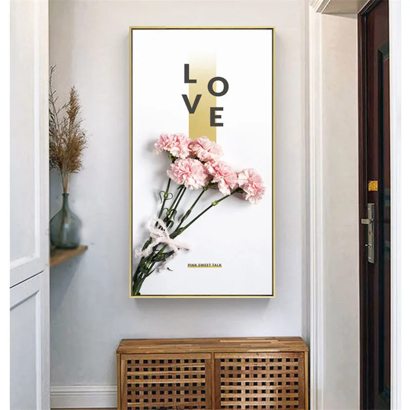 

HAOCHU Large Picture Nordic Flower Plant Romantic LOVE Personality Home Decorative Painting Wall Art Canvas Print And Poster