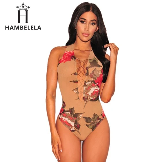 HAMBELELA 2017 Горячая Распродажа Модный женский комбинезон с цветочным принтом без
