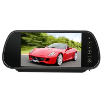 

2AV input HD digital 7 inch 16:9 car rearview mirror monitor for parking with free remote control backup Mirror car-detector