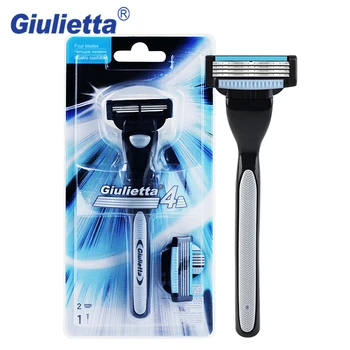 

Giulietta GF4-0243 Shaving Razor Blades For Men (1 handle & 2 blade) Stainless Steel Razors Manual Safety Shavers Rasoir Homme