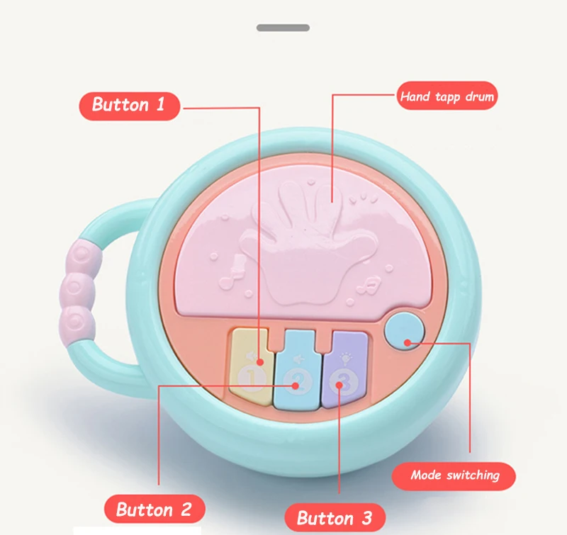 Детские музыкальные погремушки ручной барабан для новорожденных Игрушка-проектор для раннего обучения обучающие игрушки для детей