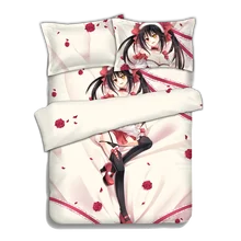 Anime Tokisaki Kurumi Nightmare DATE A LIVE Bed sheets Bedding Sheet Bedding Sets Comforter Sets Quilt Cover Pillow Case 4PCS Anime Tokisaki Kurumi Nightmare DATE A LIVE Bed sheets Bedding Sheet Bedding Sets Comforter Sets Quilt Cover Pillow Case 4PCS