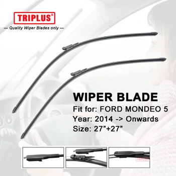 

Wiper Blade Fits for Ford Mondeo MK5 (2014-Onwards) 1set 27"+27",Flat Aero Beam Windscreen Wiper Frameless Soft Boneless Blades