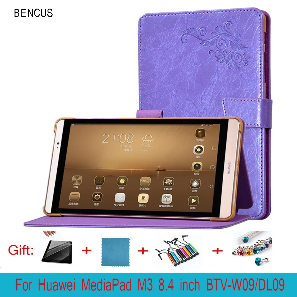 Bencus кожаный чехол для Huawei MediaPad M3 8.4 дюймов Планшеты PC Защитный btv-w09 btv-dl09 + ручка |