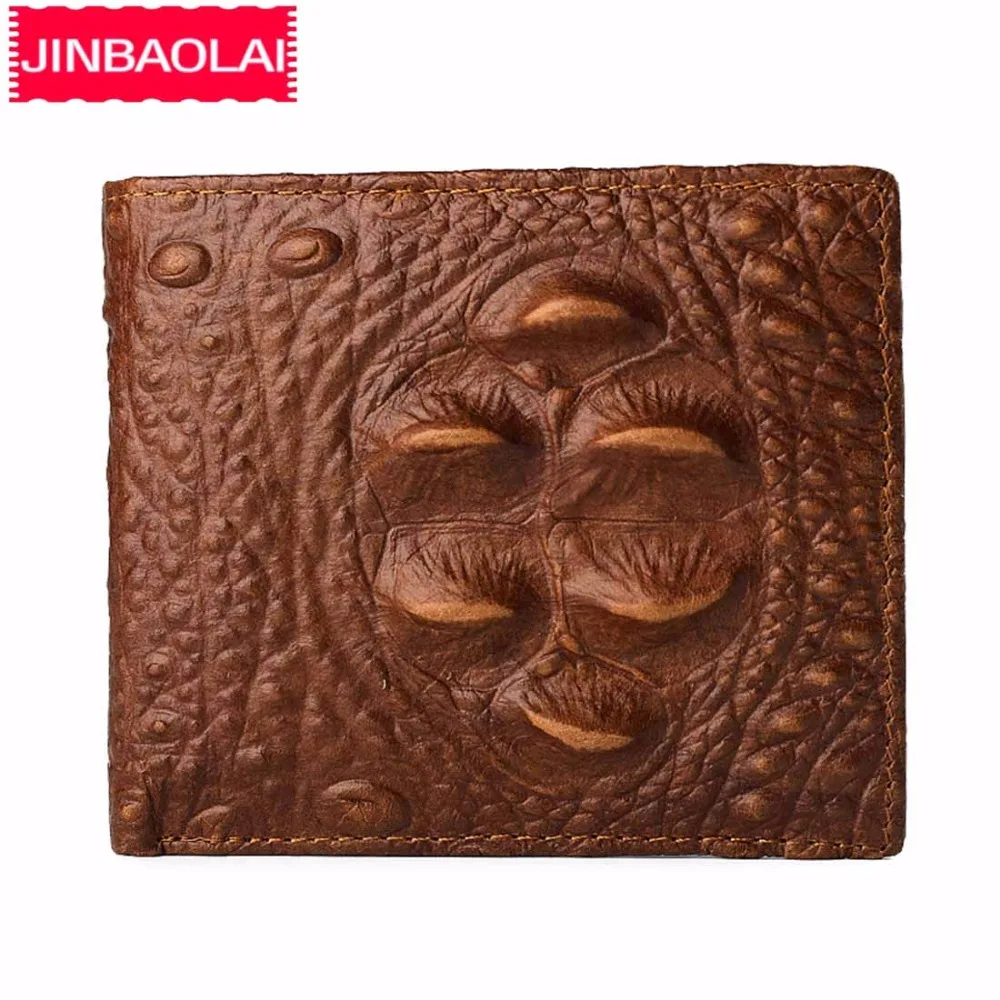 JINBAOLAI мужские кошельки из натуральной кожи Аллигатор карман для монет Короткий