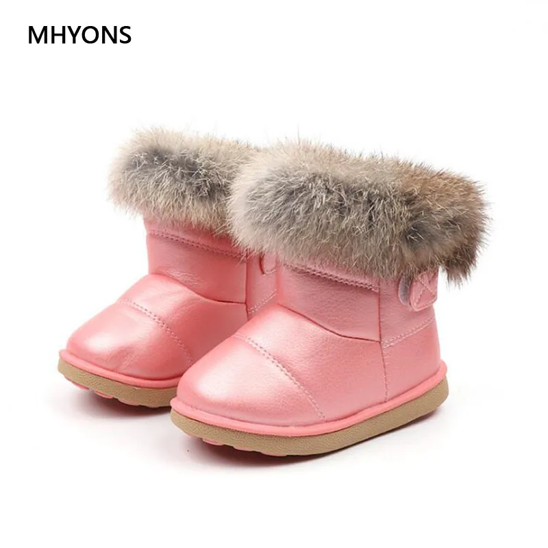 MHYONS 2018 новые зимние модные сапоги для девочек детские теплые плюшевые детская