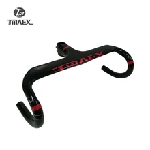 TMAEX красный углерода руль углерода внутренней дорога руль интегрирован с стволовых достигать 95 мм падение 125 мм углерода велосипеде велосипед Запчасти