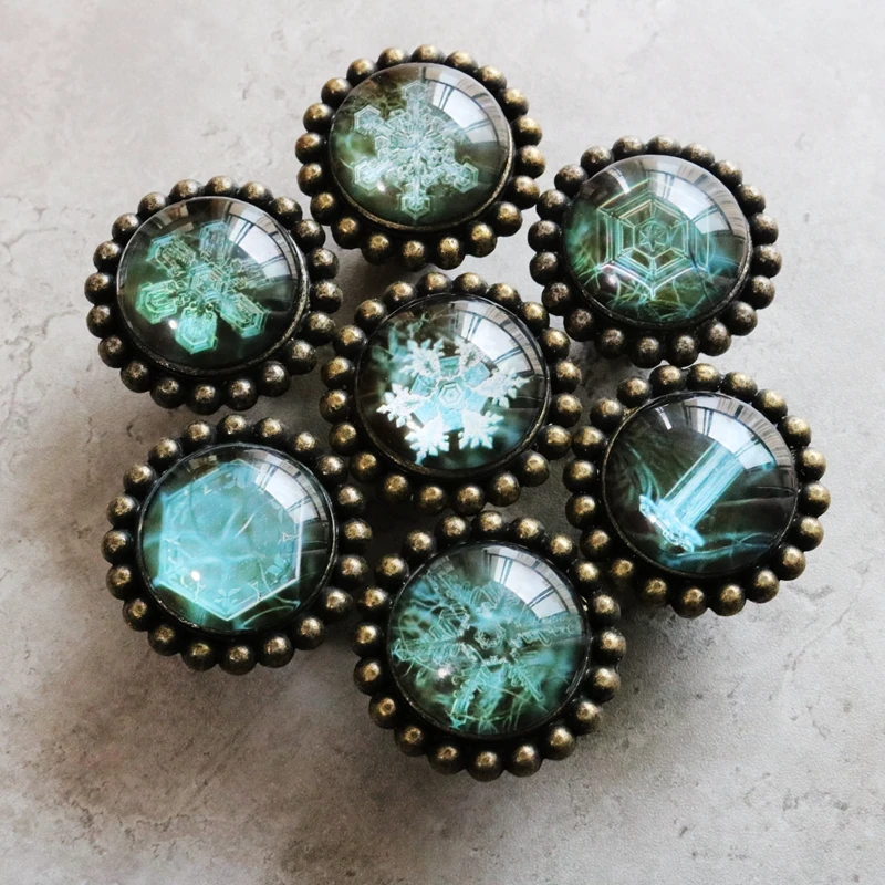 

1x American Romantic Crystal Snowflake Pattern Knobs Cupboard Door Knobs KItchen Cabinet Drawer Dresser Pulls