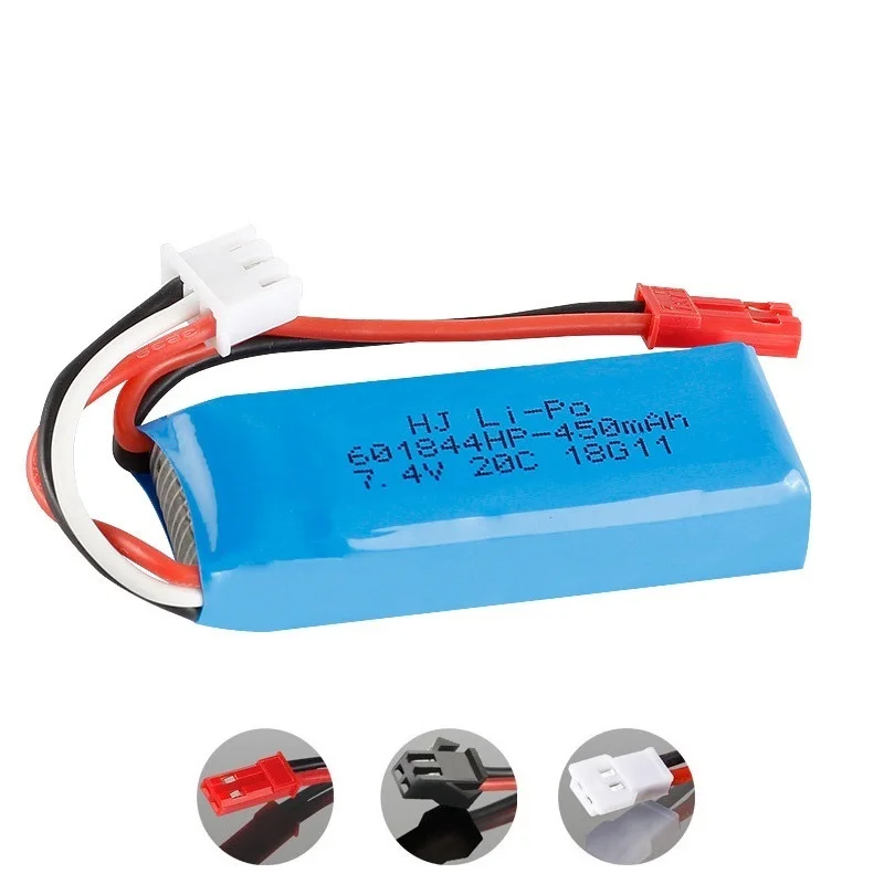 7,4 V 450mAh 20C Lipo батарея для WLtoys K969 K979 K989 K999 P929 P939 RC Car 2s 7,4 v батарея 1 шт/2 шт/3 шт/5 шт/10 шт