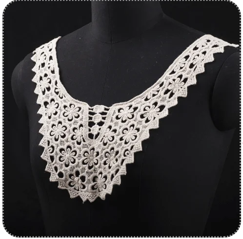 

Flower collar water-soluble White lace embroidery DIY wedding dress, skirt, headgear, garment accessories MC03