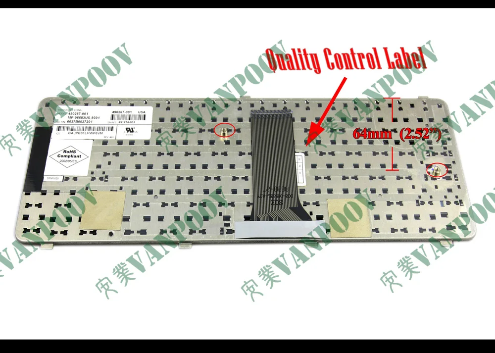 Клавиатура для ноутбука HP Compaq 6530s 6730s 6531s 6731s 6535s 6735s US 490267 B31 491274 V061126BS1|keyboard for hp|notebook