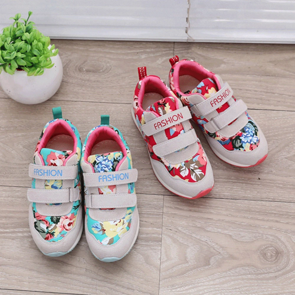 

Children Kids Baby Boys&Girls Shoes Sport Running Shoe Casual Fashion Letter Flower Print Shoe Spring Hook&Loop Shoes Sneakers