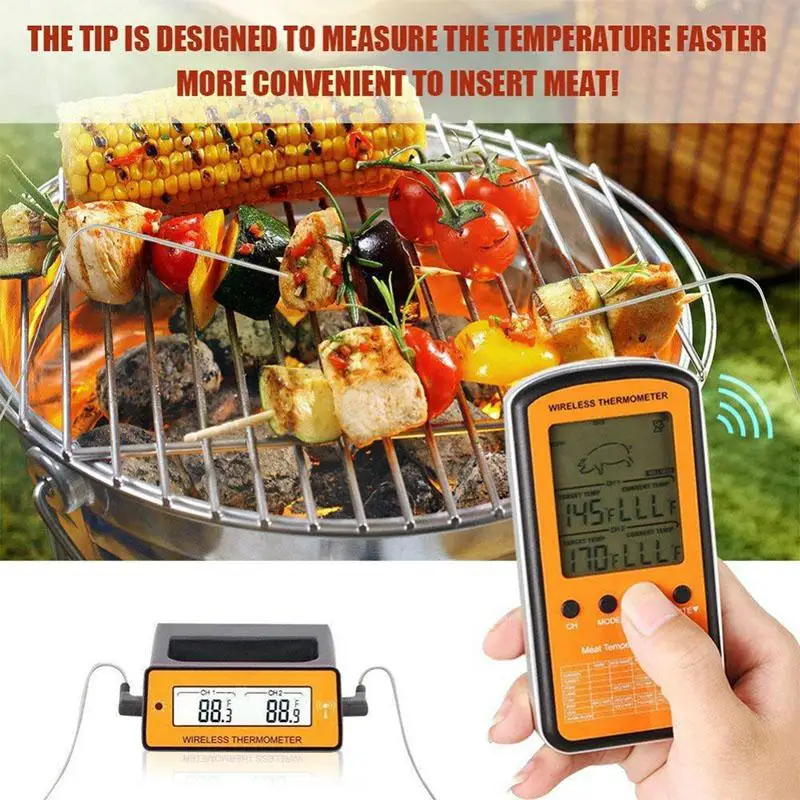 Kaufen Wireless Remote Dual Sonde Digitale Kochen Lebensmittel Fleisch Ofen Thermometer für Grillen Raucher BBQ Küche Spezielle Thermometer