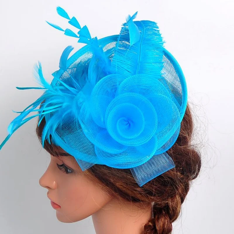 

Charm Women Fascinator Hat Headband Feather Cocktail Wedding Party Headpiece