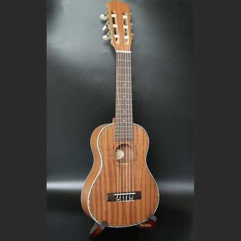 

28"Baritone guitalele Sapele 6 Strings Ukulele Uke Hawaii lele mini small travel acoustic guitar Free Shipping