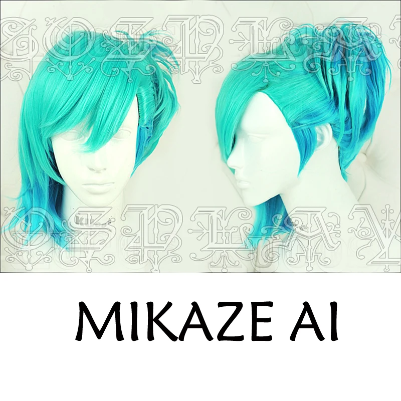 Японский аниме Uta no Prince sama Mikaze Ai косплей парик в синем стиле синтетические волосы +