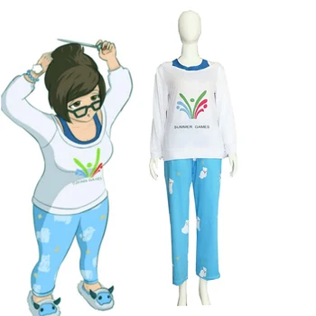 

Game OW Meiling Zhou Polar Bear Pajamas Mei Cosplay Costume Girls Casual Sleepwear Cute Halloween Carnival Uniforms Custom Made