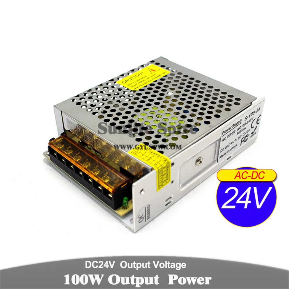 Регулируемый 24v DC Питание 4.2A 100 Вт Трансформеры 110v 220v AC DC24V переключатель источника питания для Светодиодный модуль освещения CCTV мотор