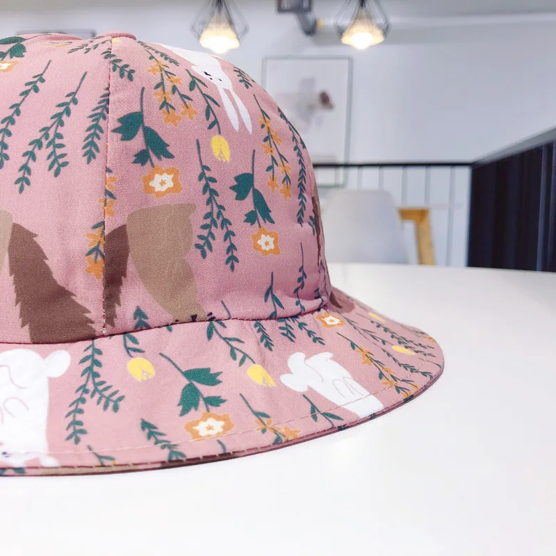 

1 to 3t new children's hat with the small white rabbit children fisherman cap baby basin of the sun hat flower princess XA 233