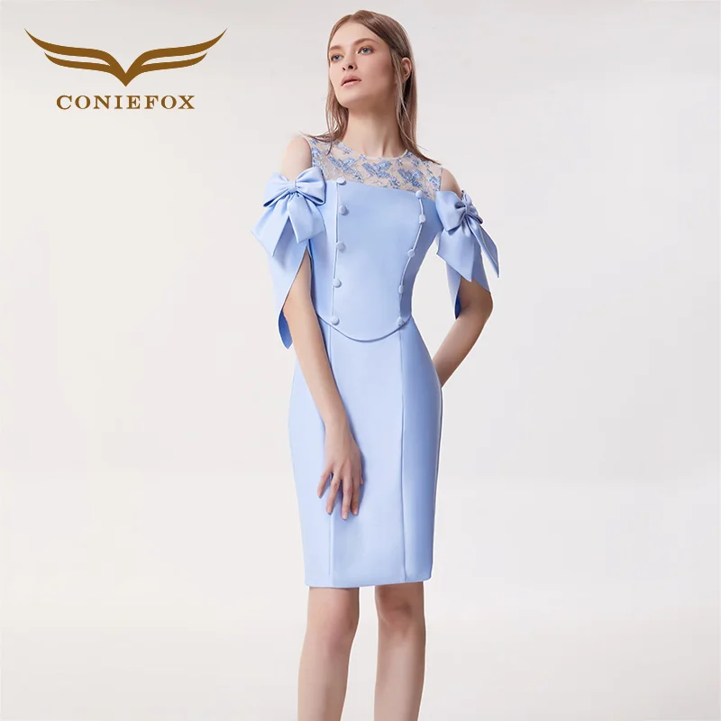 CONIEFOX 32185 Sexy Fashion Lace banquet blue mermaid