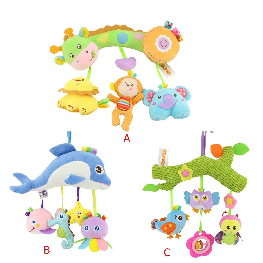 Кровать подвесные игрушки с ребенком плюшевая игрушка для новорожденных мультфильм животных кулон кровать набор