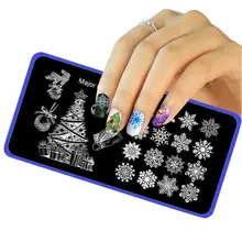 Beauty Girl Christmas DIY Nail Art Image Stamp Stamping Plates Manicure Template Oct 18