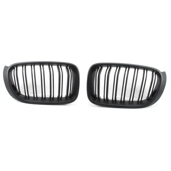

Matte BLACK Front Grille FOR BMW F25LCI X3 F26 X4 X4M 15-17 Twin Slat