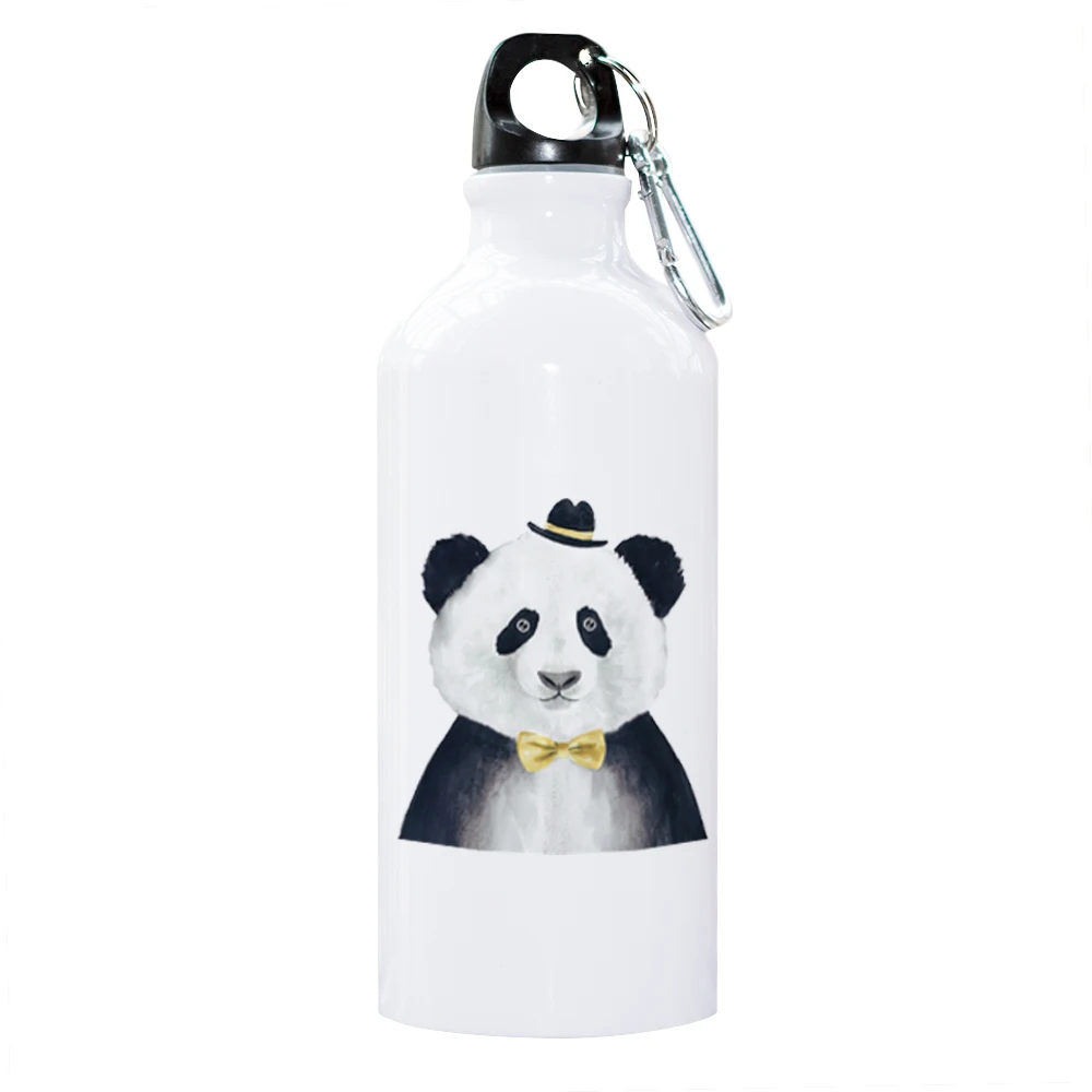 Фотобутылка для воды Pandas с карабином велоспорта походов охоты кемпинга рыбалки