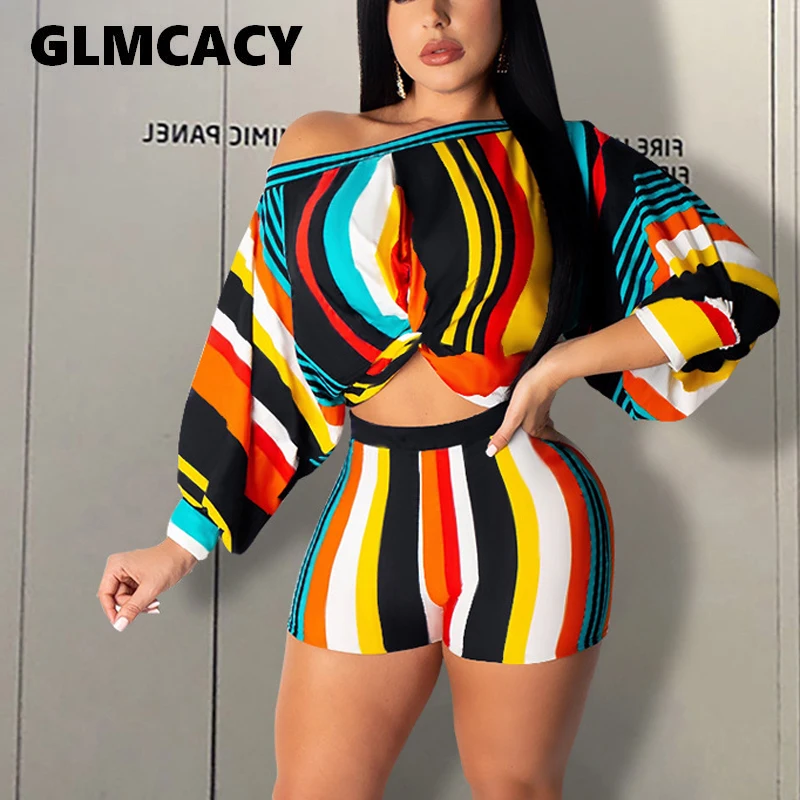 

Plus Size Women 2 Pieces Sexy Summer Outfits Twist Crop Top and Bodycon Shorts Night Out Club Partywear