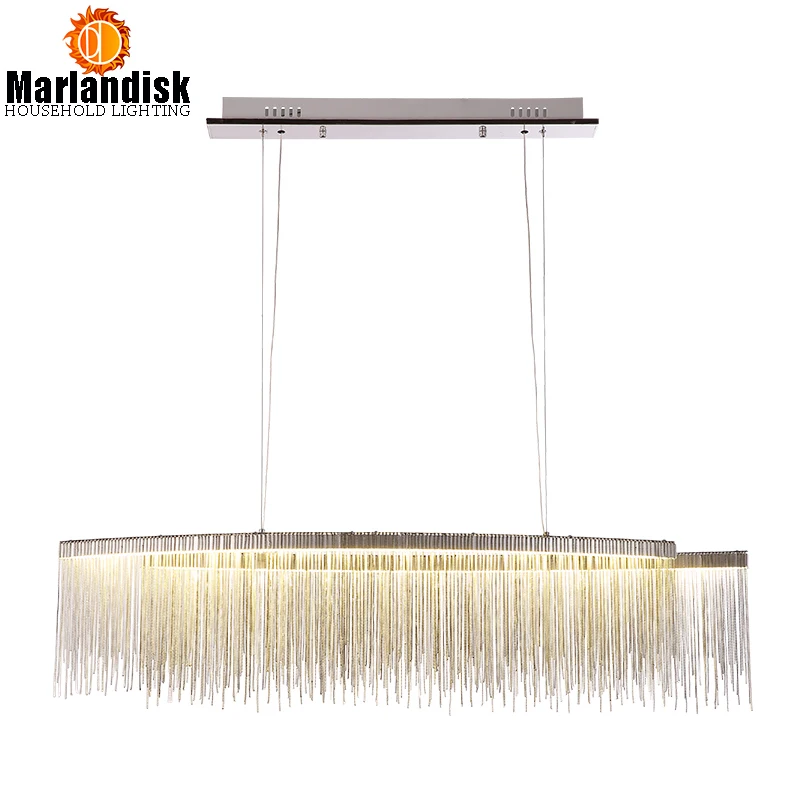 Modern Elegancy Aluminum Chain LED Pendant Light For Restaurant Hotel Hall Dining Room Silver Creative Hanging Pendent Lights Modern Elegancy Aluminum Chain LED Pendant Light For Restaurant Hotel Hall Dining Room Silver Creative Hanging Pendent Lights