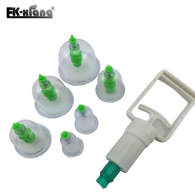 6 Cups Chinese Medical Vacuum Body Massager.Magnetic Acupunture Vacuum Cupping.Set Portable Massage.Therapy Tens Hijama Health