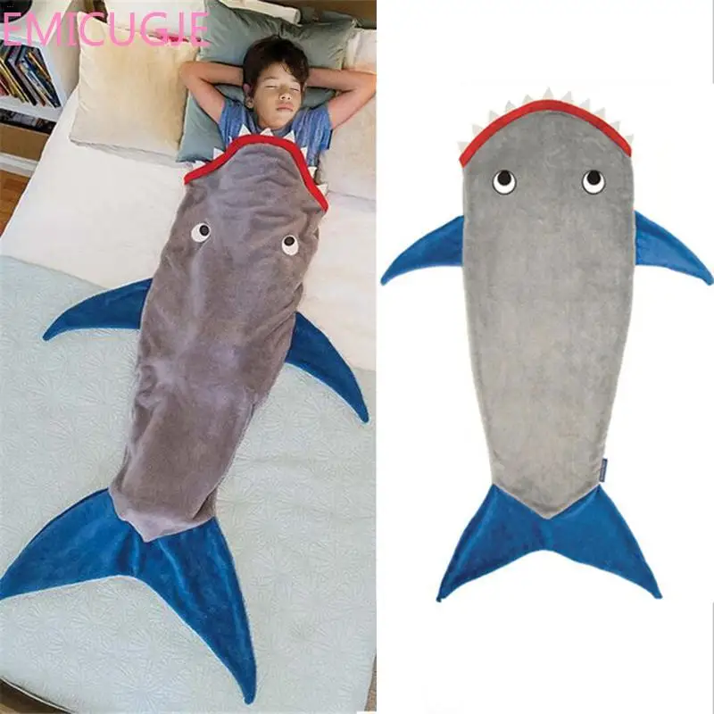 Best Birthday Gift Winter Soft Fleece Shark Mermaid Tail Blanket Children Sleeping Sack Blanket Kids Mermaid Blanket Sleep Sack