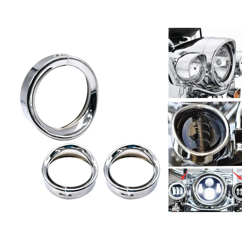 Motorcycle 4.5 inch led fog light visor style passing lamp trim ring