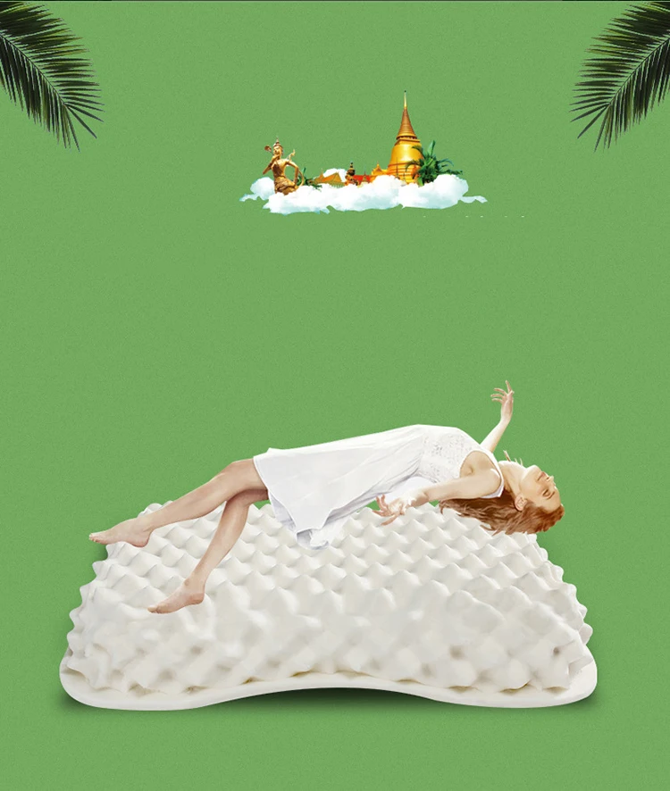 Подушка из натурального латекса в форме арахиса, большие частицы, массажные подушки для кровати для сна, ортопедические подушки из натурального каучука для взрослых