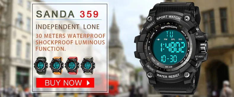 SANDA top luxury brand G style mens military sports watch LED digital watch waterproof mens watch Relogio Masculino -
